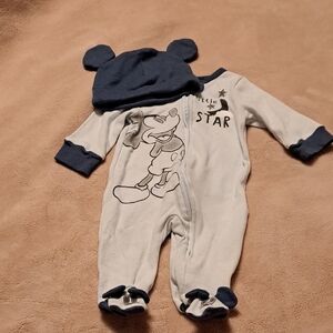 Disney Blue and White Mickey Mouse Footie